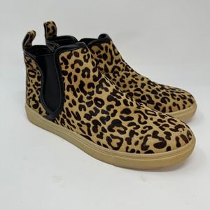 Steve Madden Elvinn Slip On Exotic Leopard Cheetah Faux Fur Casual Sneakers 8.5B